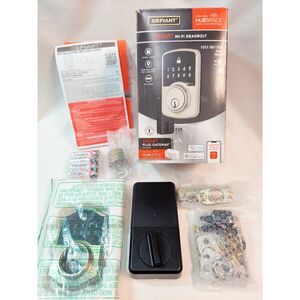 Defiant Smart Wi-Fi Deadbolt 1011 691 904 Satin Nickel uses Hubspace